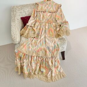 Floral printed ruffled long sleeved dress 38